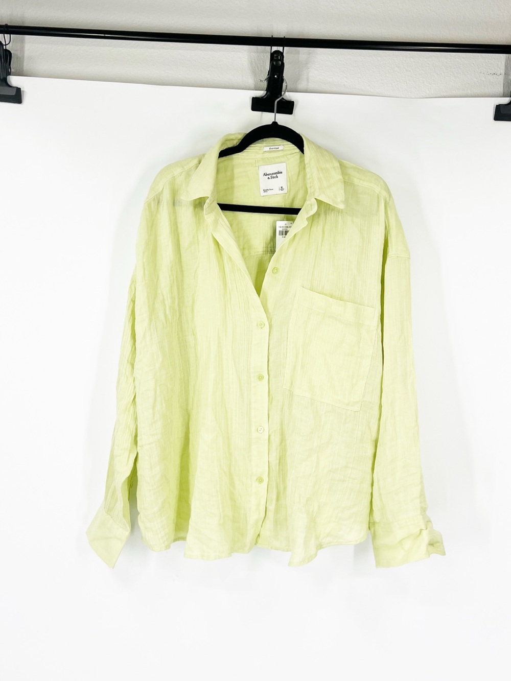 Abercrombie & Fitch Oversized Gauze Button Front Long Sleeve Shirt NWT